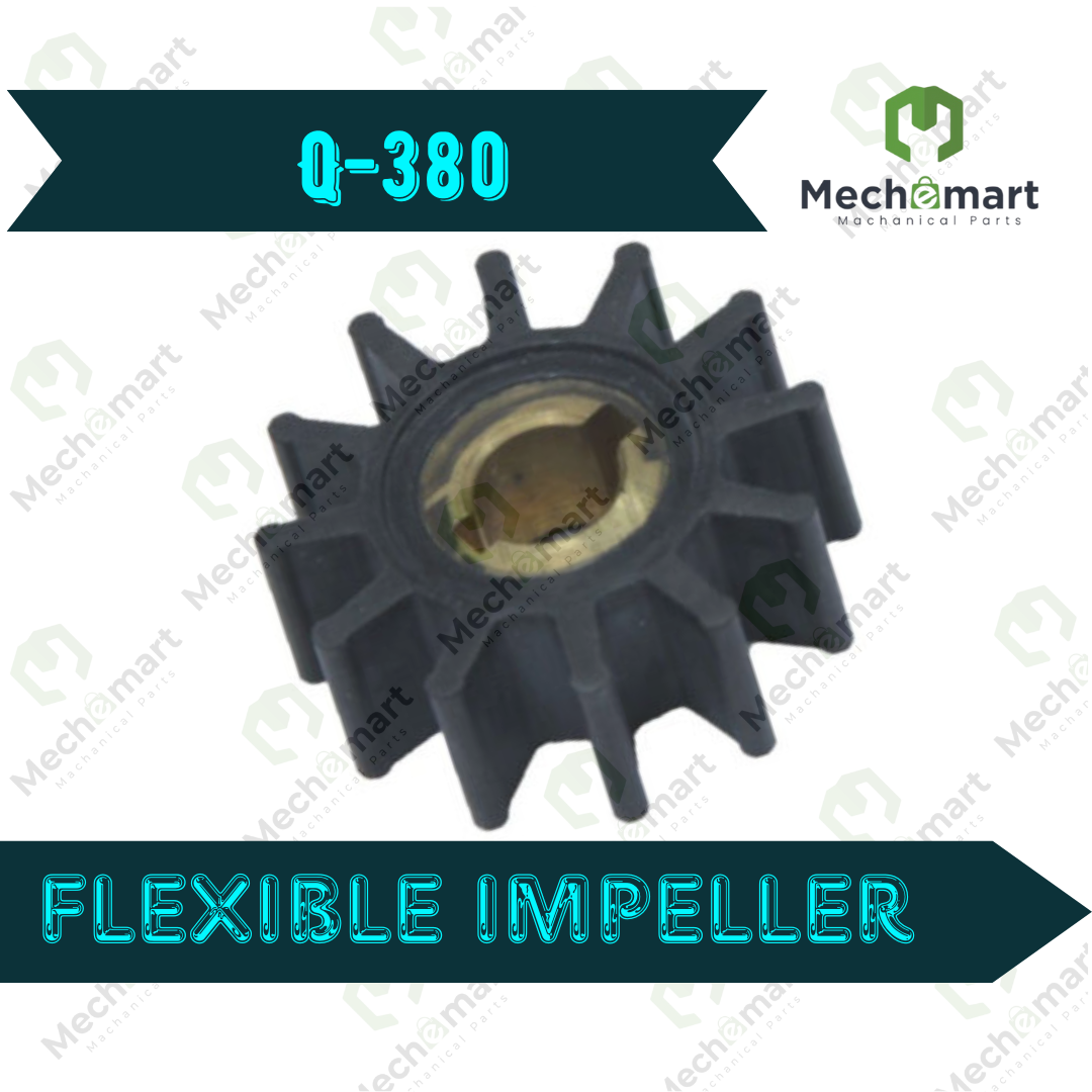 Q-380 Marine Flexible Impeller, IMPELLER WIDTH  : 39.6MM  NO: OF BLADES     : 6  IMPELLER HEIGHT  : 14.3MM
