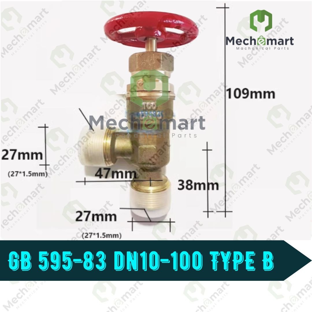 MARIN SHUT-OFF VALVE BRONZE GB595-83 DN10 TYPE B 27mm X 1.5  WORKING PRESSURE 100 BAR